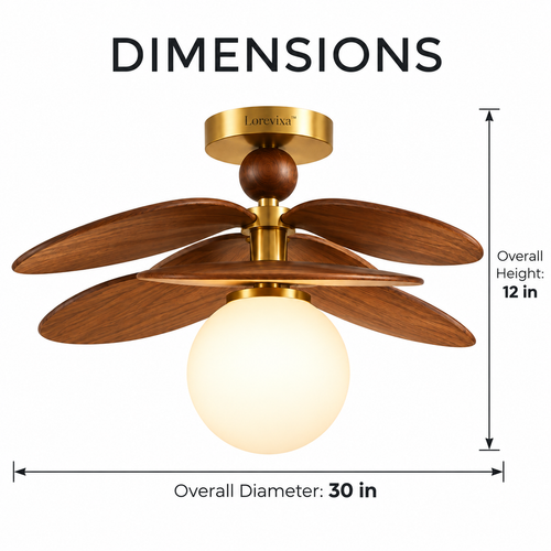 Lorevixa™ Aurora Wood Petal Ceiling Light