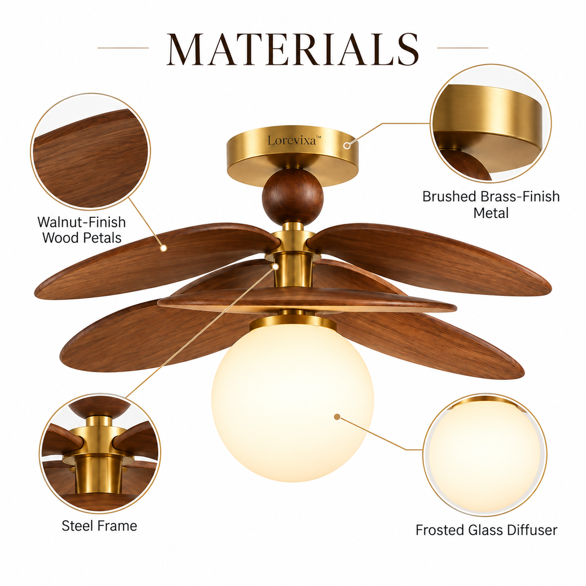 Lorevixa™ Aurora Wood Petal Ceiling Light