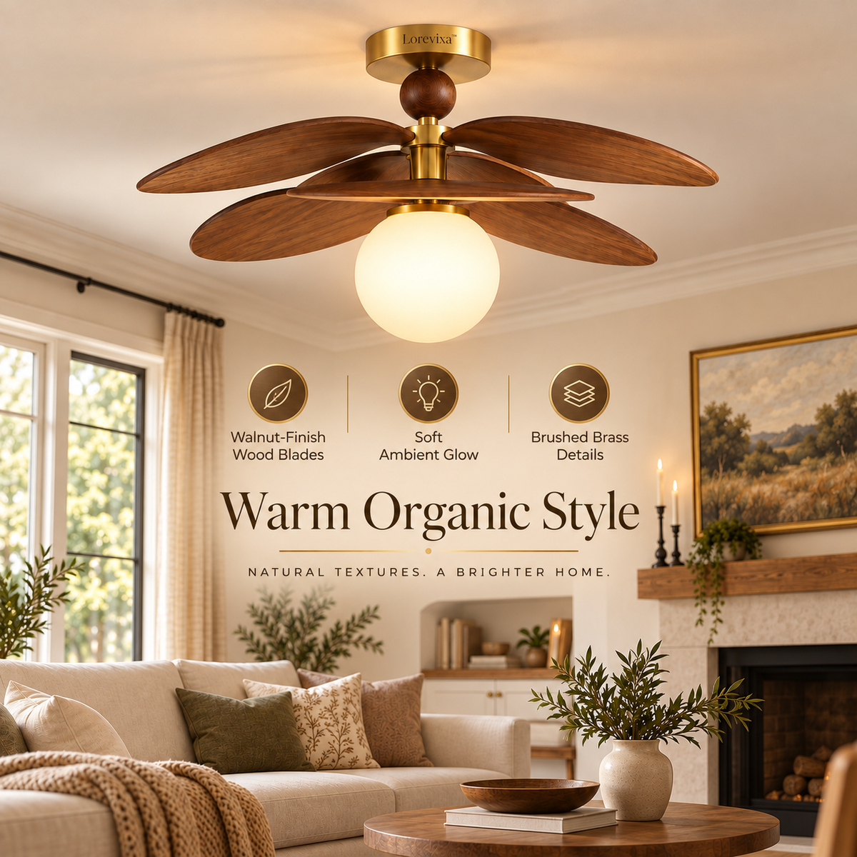 Lorevixa™ Aurora Wood Petal Ceiling Light
