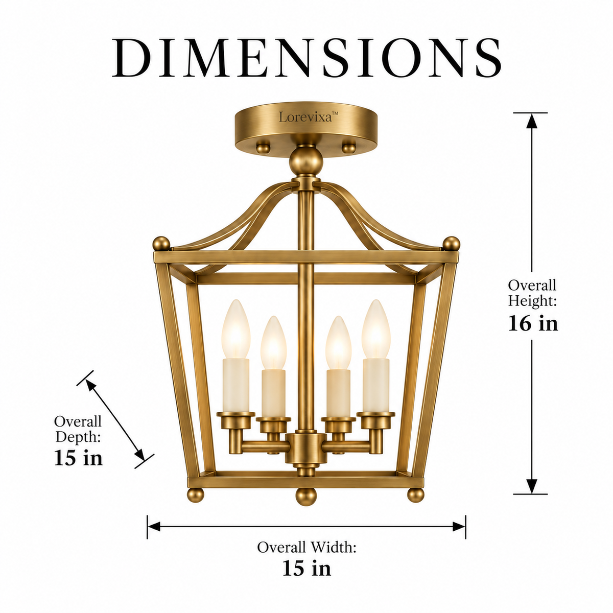 Lorevixa™ Sutton Brass Lantern Ceiling Light