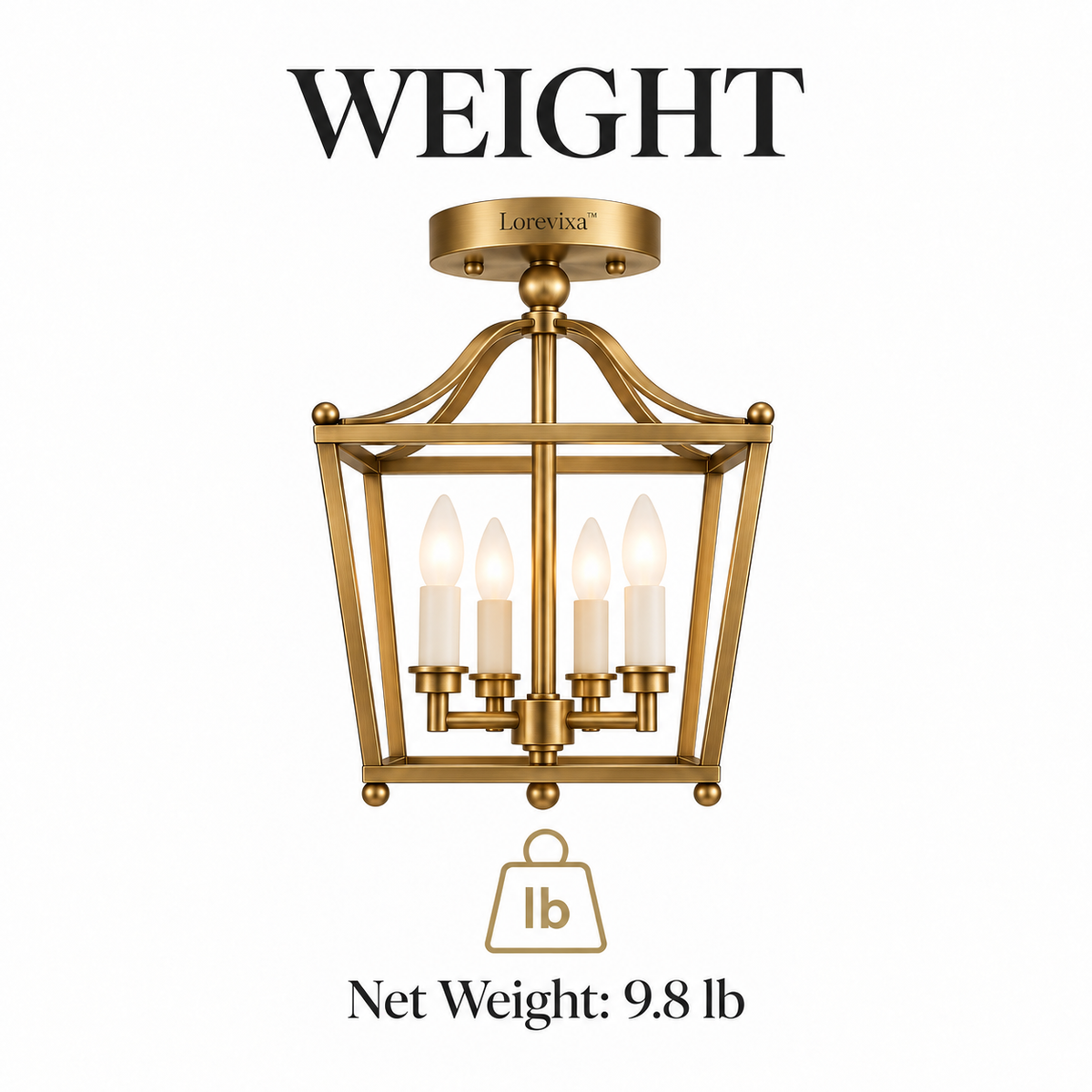 Lorevixa™ Sutton Brass Lantern Ceiling Light