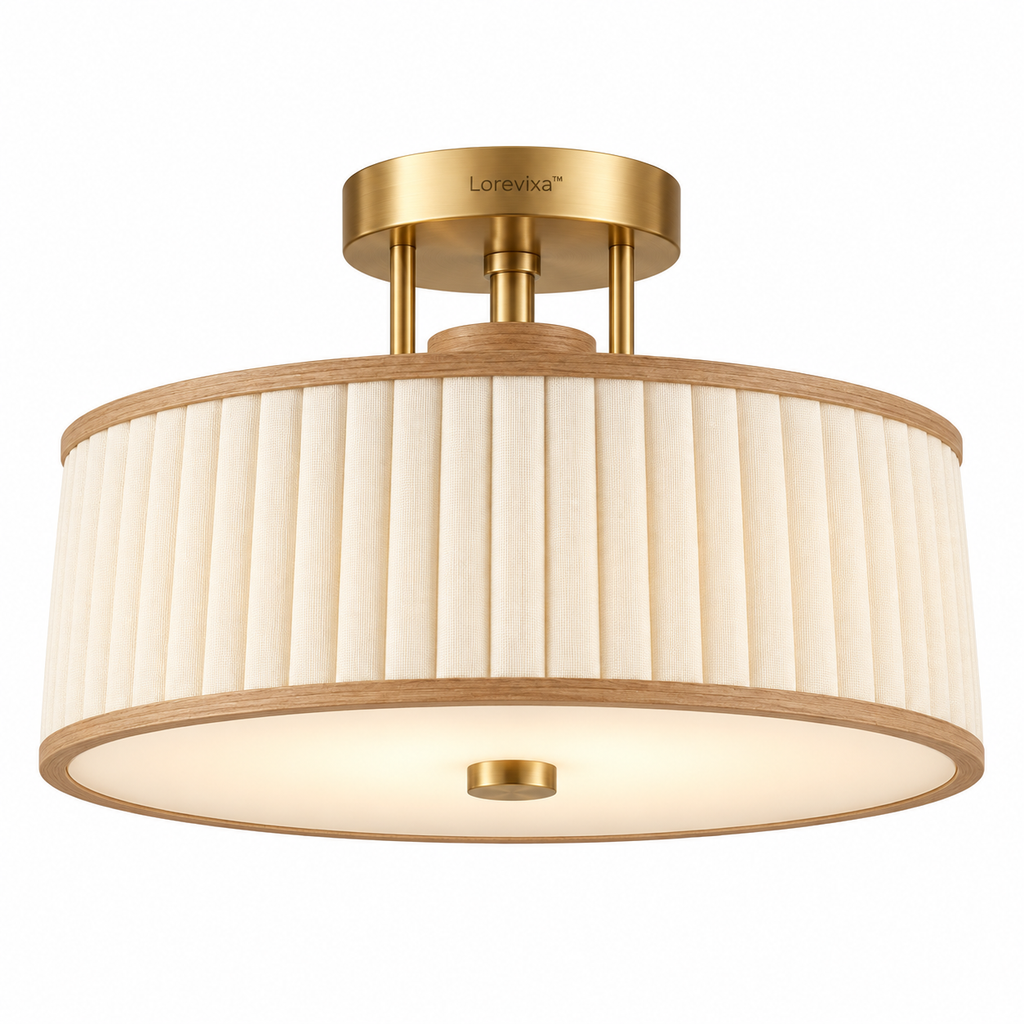 Lorevixa™ Solenne Pleated Drum Ceiling Light