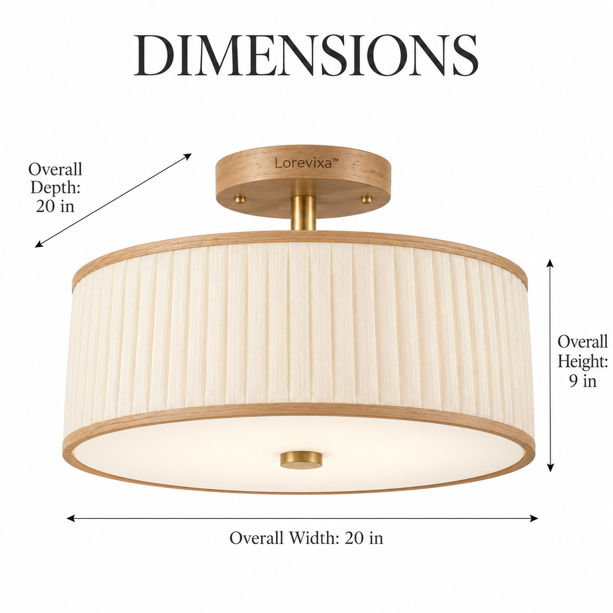 Lorevixa™ Solenne Pleated Drum Ceiling Light