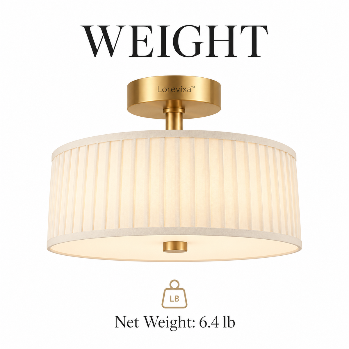Lorevixa™ Solenne Pleated Drum Ceiling Light