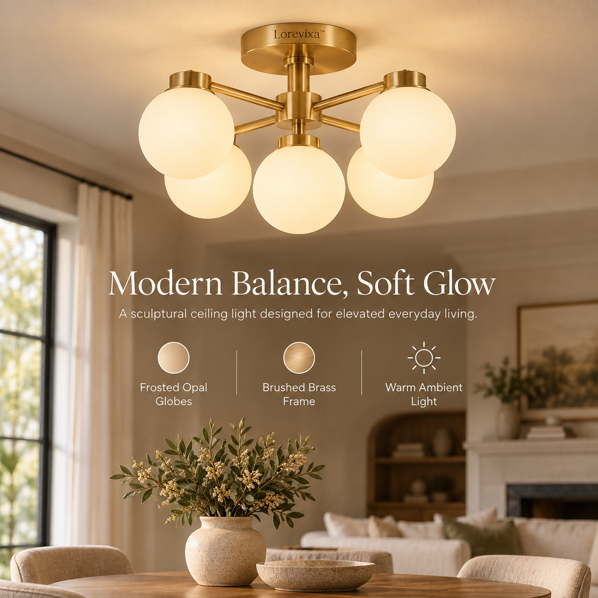 Lorevixa™ Metro Opal Globe Ceiling Light
