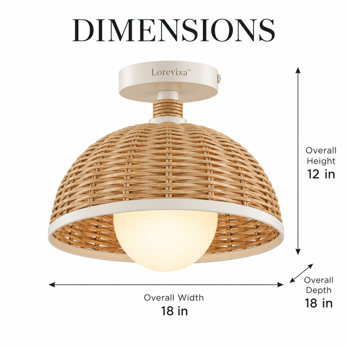 Lorevixa™ Isla Woven Rattan Ceiling Light
