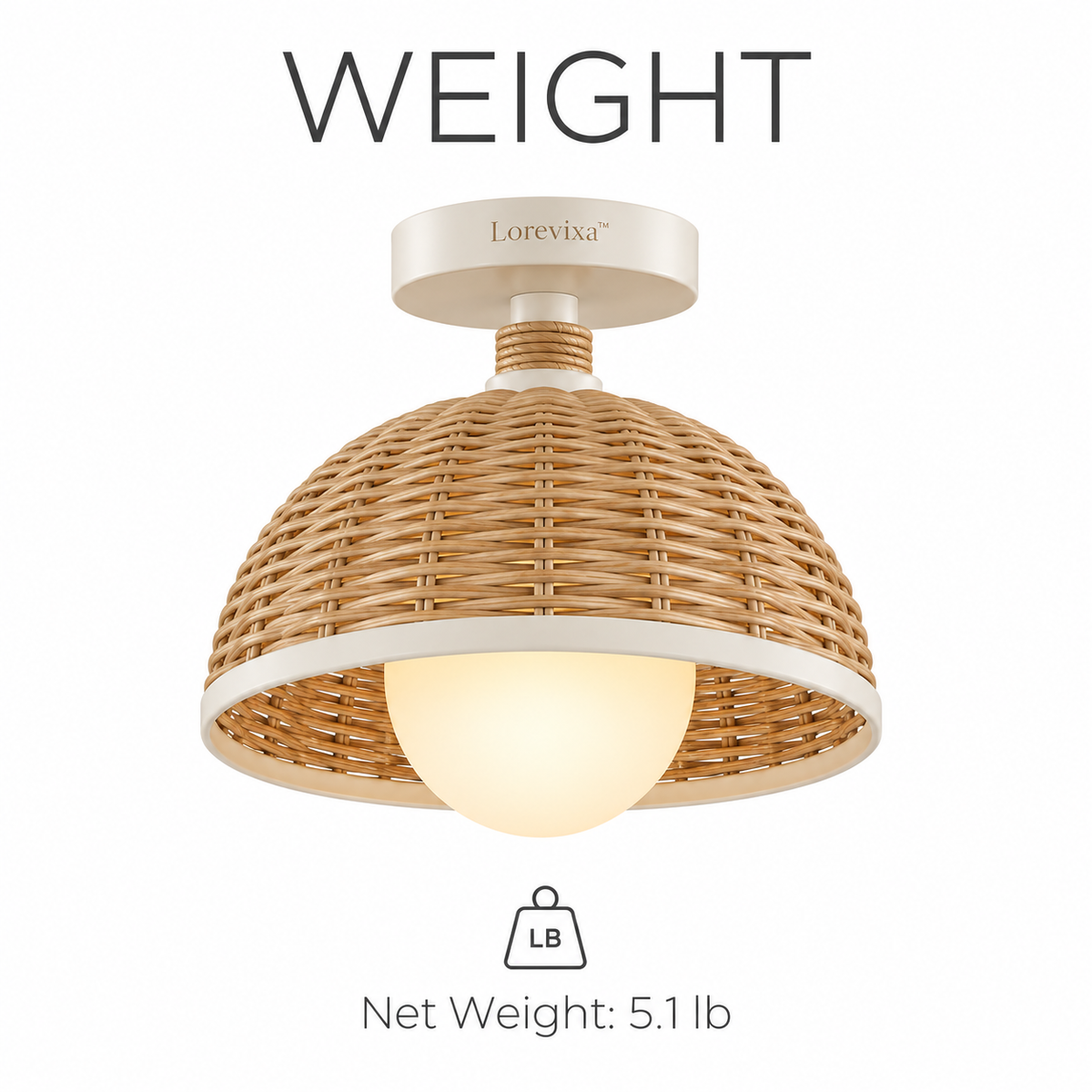 Lorevixa™ Isla Woven Rattan Ceiling Light