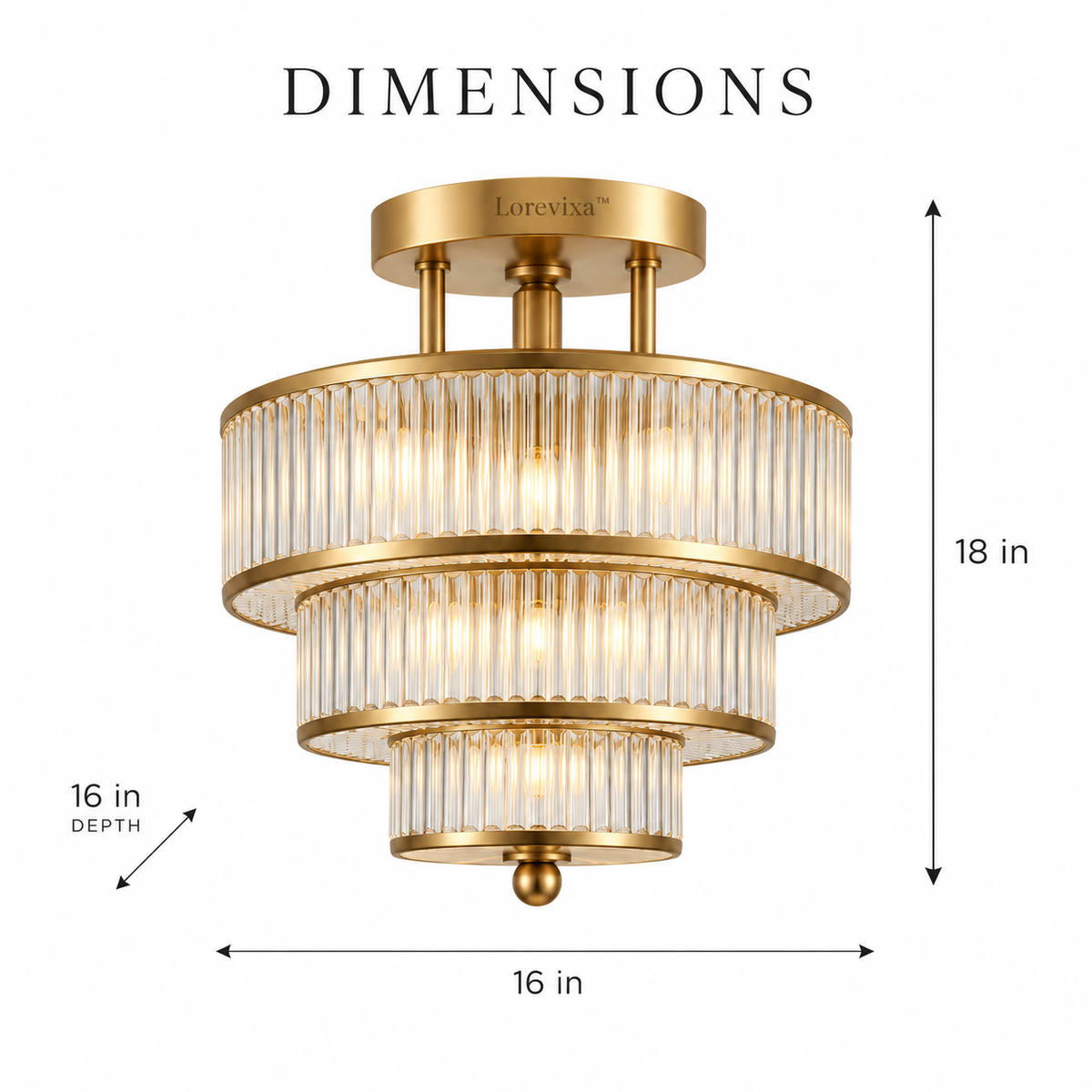 Lorevixa™ Marais Tiered Fluted Glass Ceiling Light