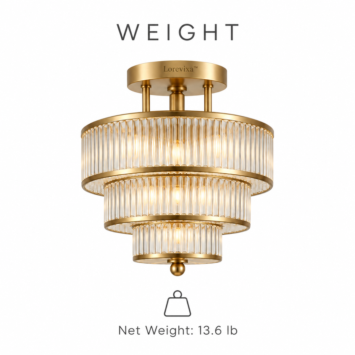 Lorevixa™ Marais Tiered Fluted Glass Ceiling Light