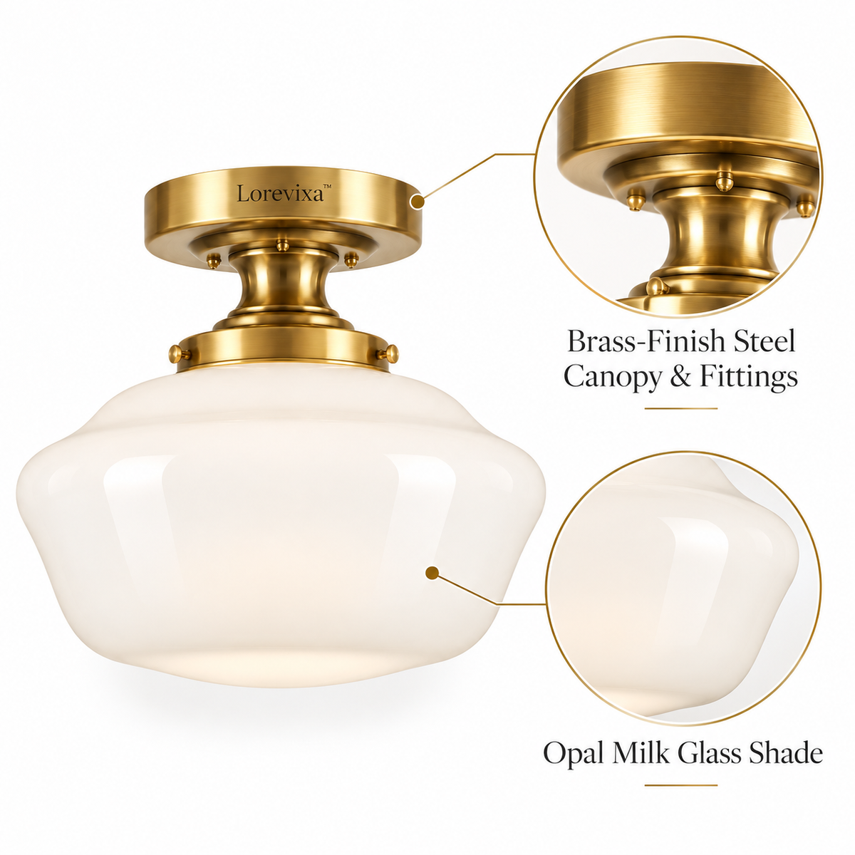 Lorevixa™ Heritage Milk Glass Ceiling Light