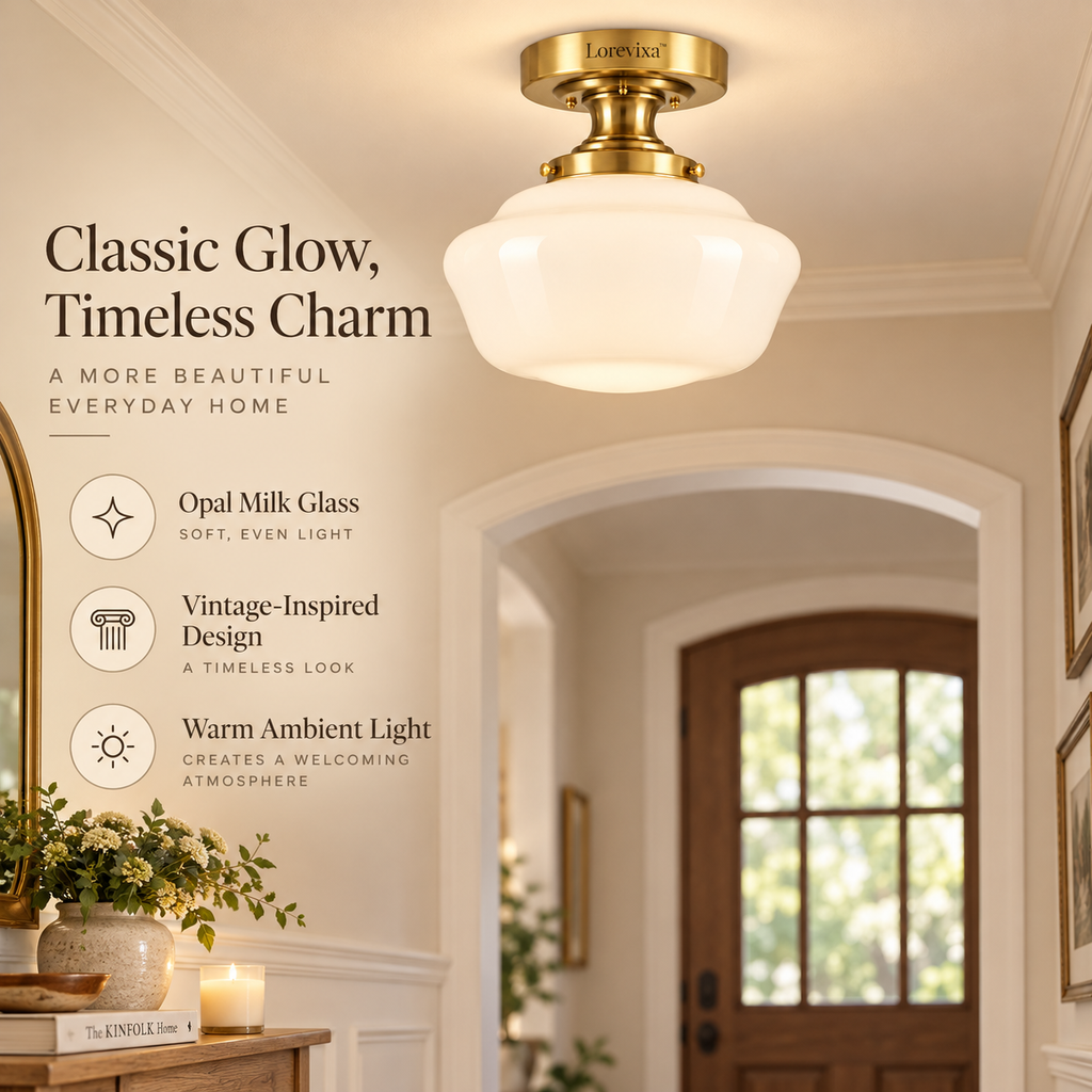 Lorevixa™ Heritage Milk Glass Ceiling Light