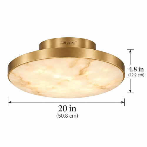 Lorevixa™ Aurelia Alabaster-Style Ceiling Light