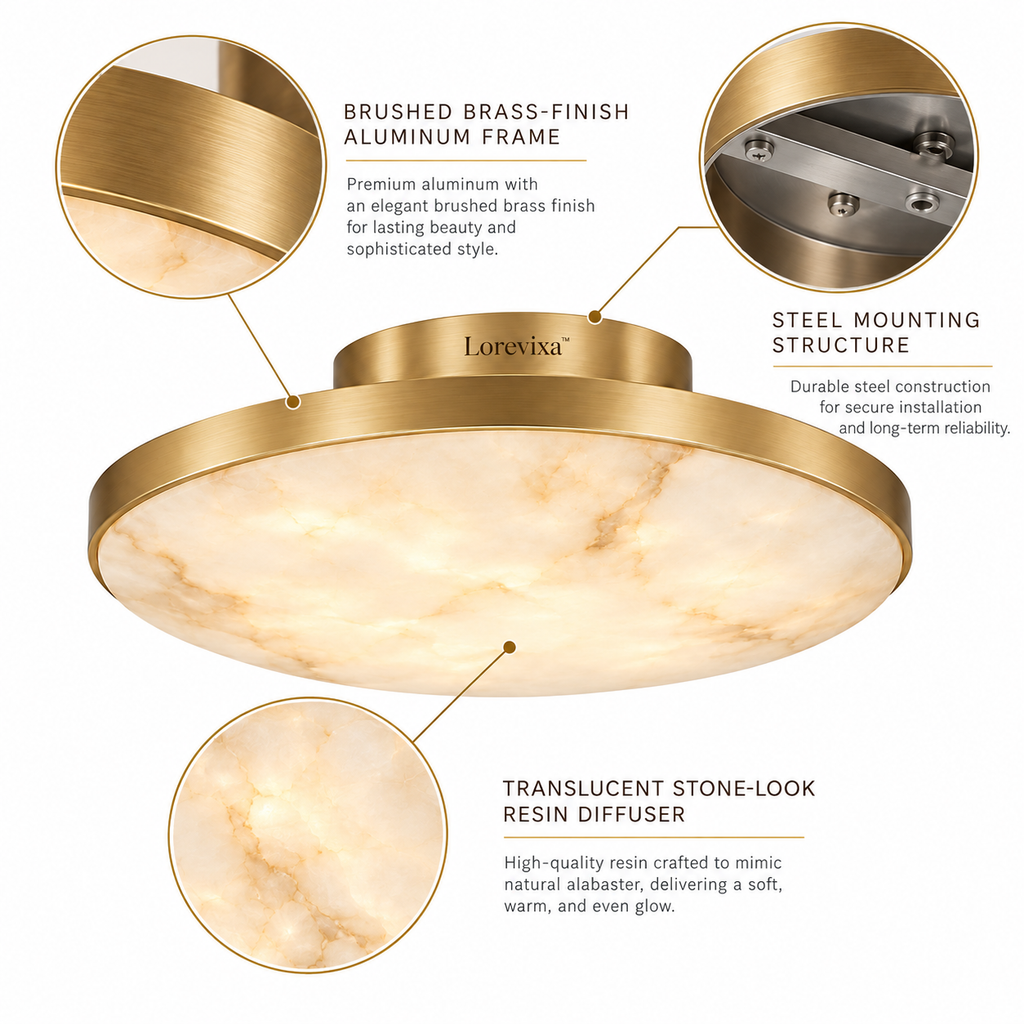 Lorevixa™ Aurelia Alabaster-Style Ceiling Light