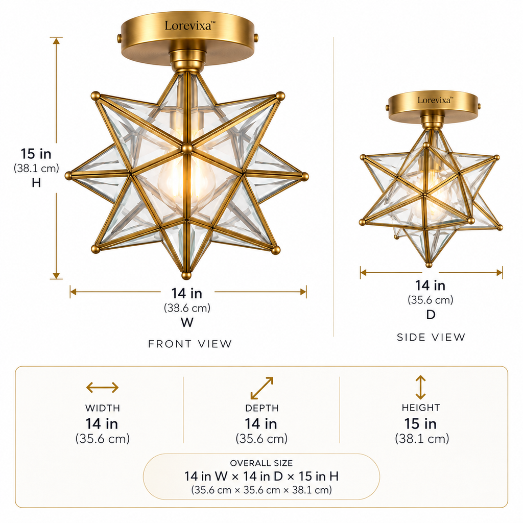 Lorevixa™ Celestia Star Glass Ceiling Light