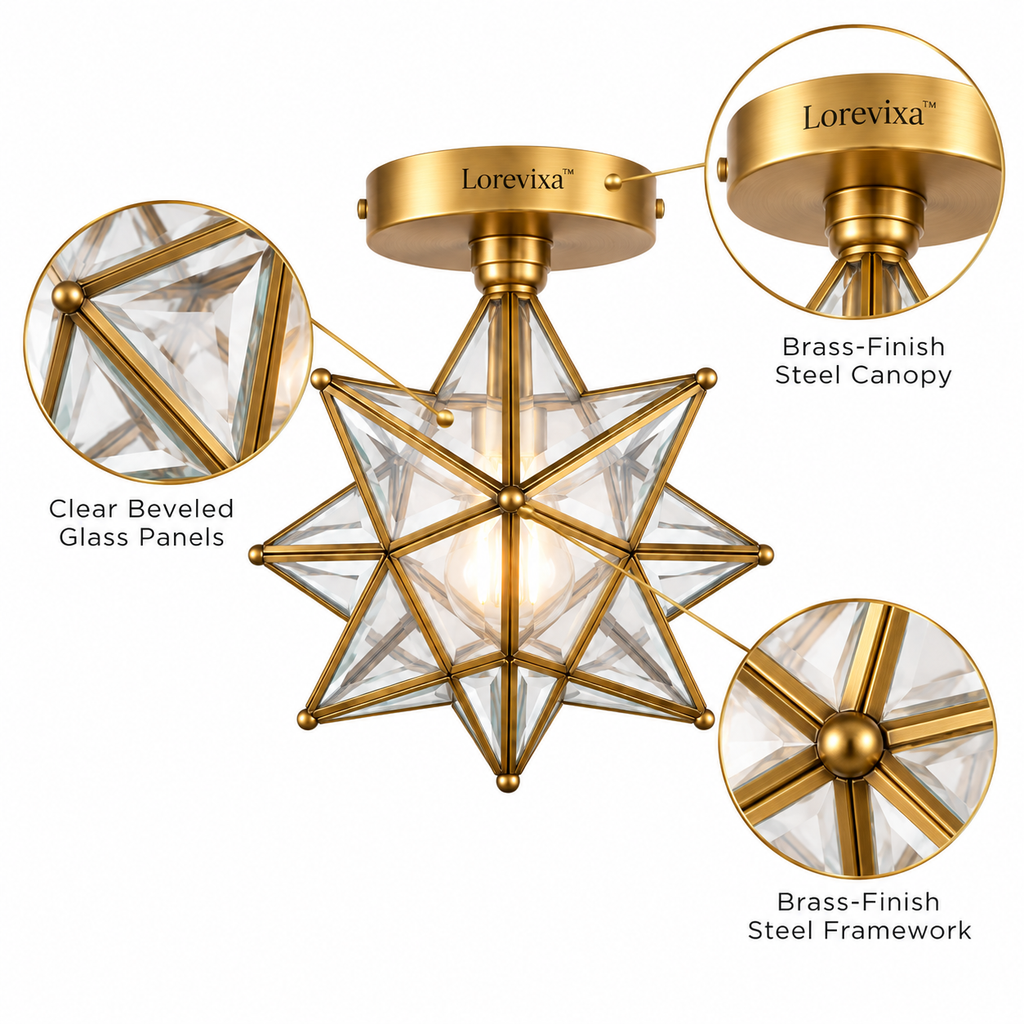 Lorevixa™ Celestia Star Glass Ceiling Light