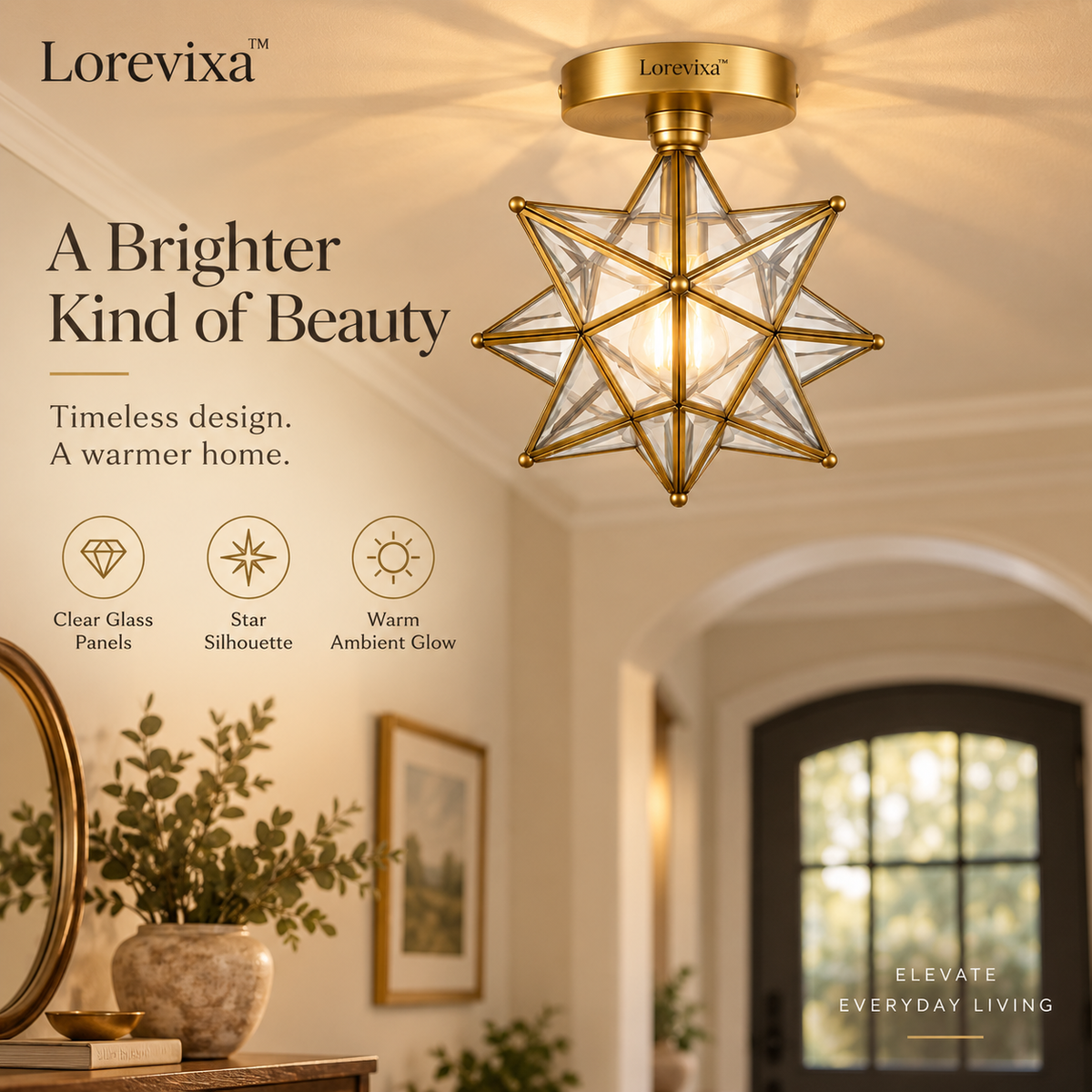 Lorevixa™ Celestia Star Glass Ceiling Light