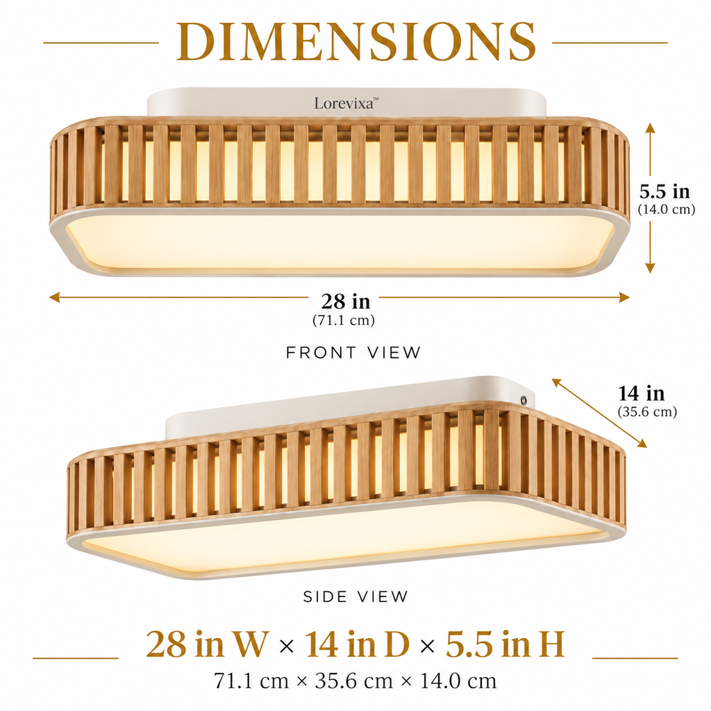 Lorevixa™ Sora Wood Slat LED Ceiling Light